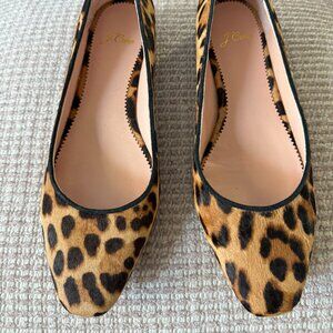 J Crew Leopard Calf Hair Flats 9
